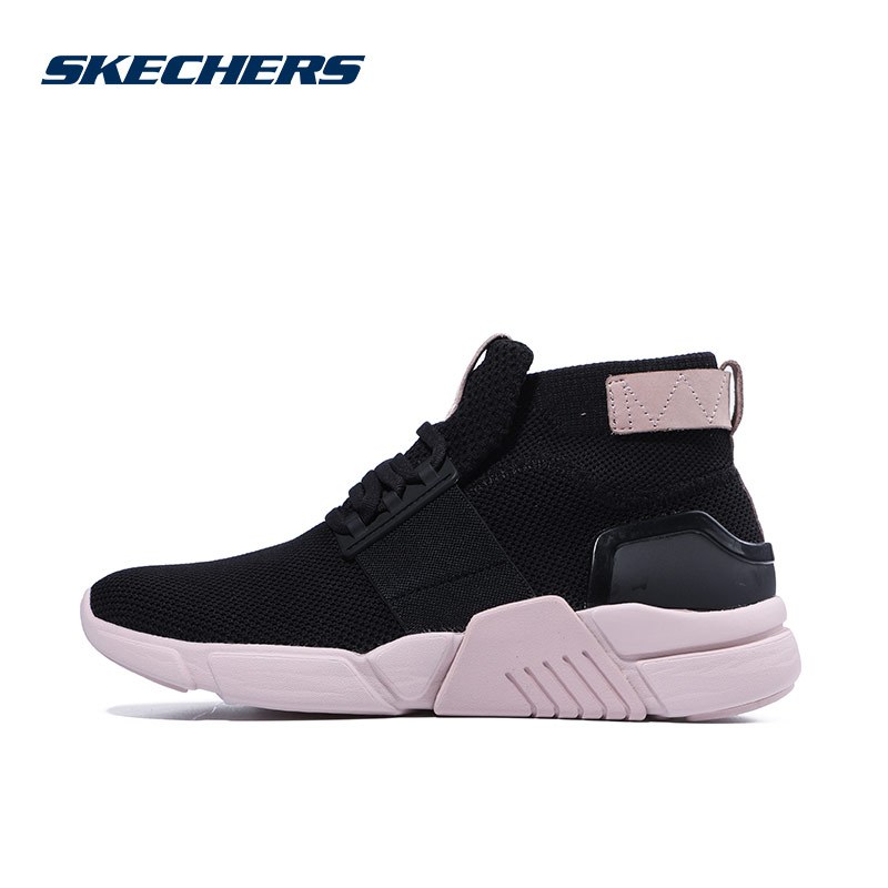 Skechers斯凯奇休闲鞋女鞋2019春季新款高帮运动鞋板鞋68859/BKPK/WMNT/PNK