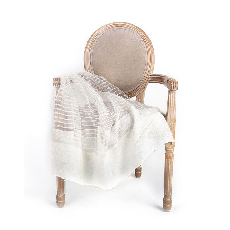 宏达HONDAR 女款纯色优美真丝马海毛手工钉珠羊毛围巾披肩 WJ764图片