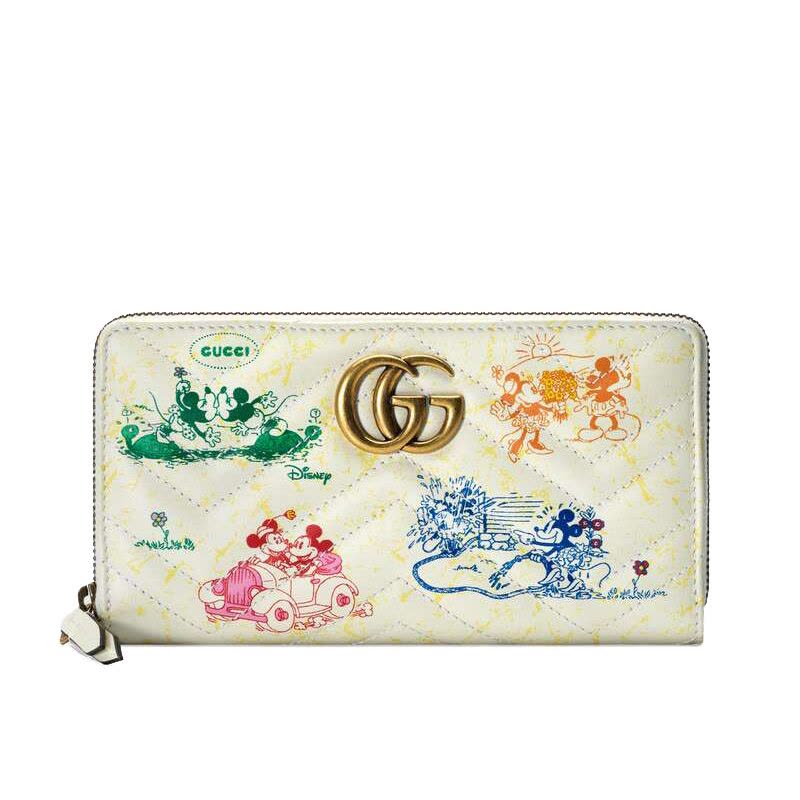 【预售15天左右发货】Disney x Gucci GG Marmont系列全拉链式钱包图片
