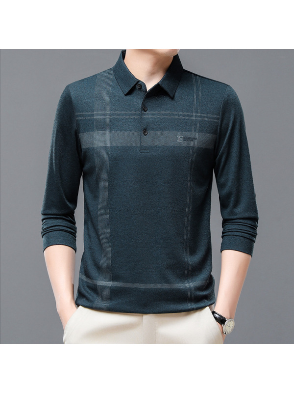 新款长袖T恤男士秋季潮流宽松翻领休闲保罗polo衫男款上衣潮