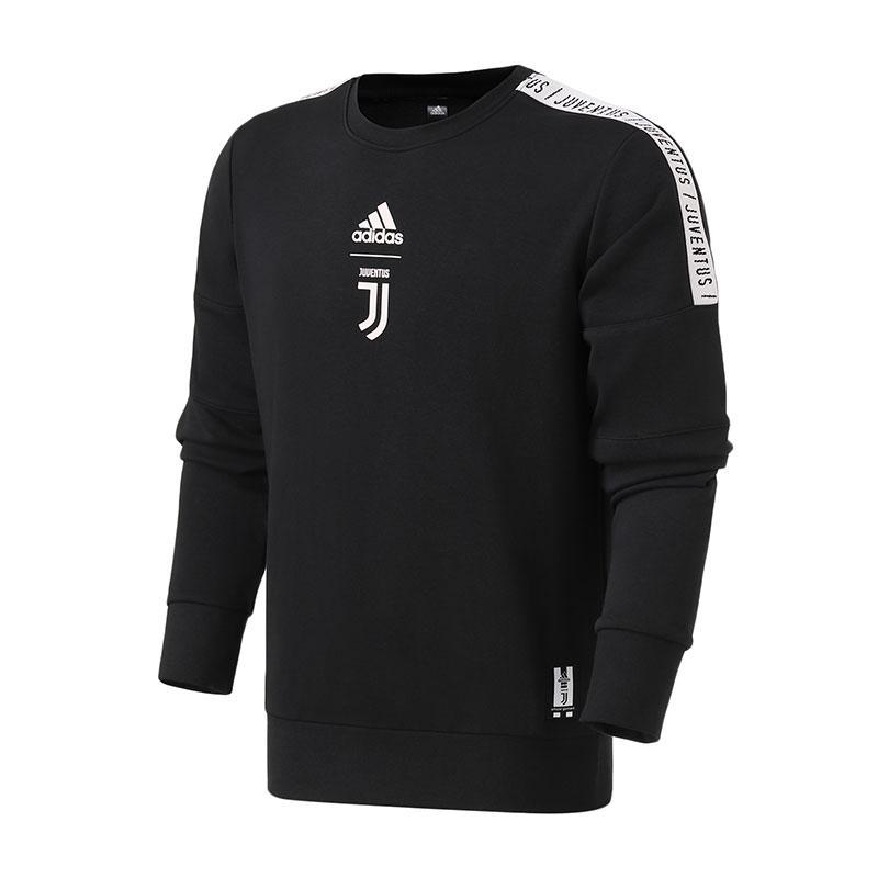 adidas男服卫衣足球圆领套头尤文图斯休闲运动服DP3921 L DP3921黑色