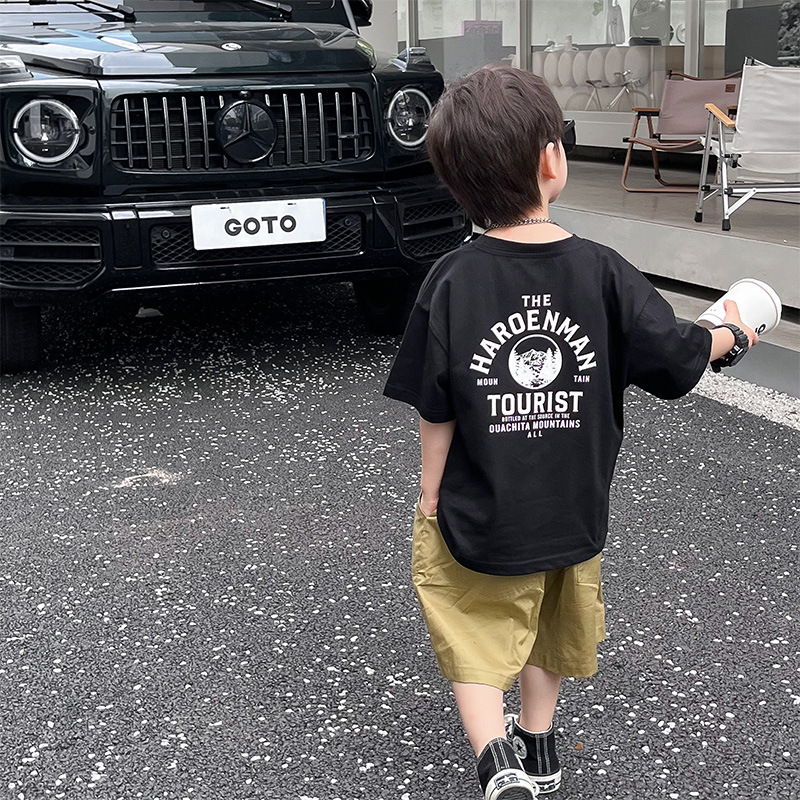 Jusen Shayu儿童短袖2023童酷夏季新款韩版洋气宝宝上衣帅气个性