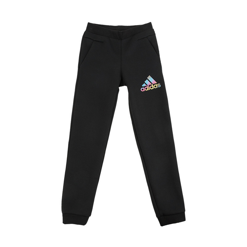ADIDAS阿迪达斯 2019春季 儿童彩色LOGO印花运动裤 大童中童小童休闲裤 DW4051
