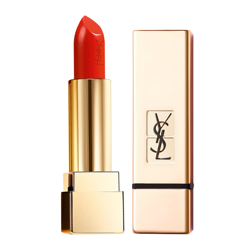 YSL 圣罗兰迷魅纯漾亮采方管口红唇膏1#正红色3.8g 色泽持久 保湿不易脱