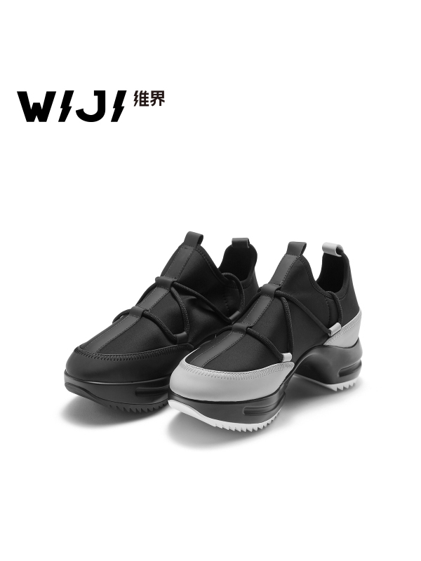WIJI女鞋2018春新款韩版厚底时尚休闲鞋增高百搭潮流个鞋女