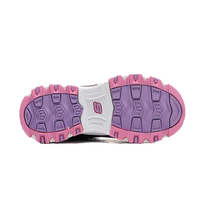 【自营】Skechers斯凯奇女童鞋休闲鞋时尚拼接防滑熊猫鞋80528L 80528L/BKMT黑色+多彩色