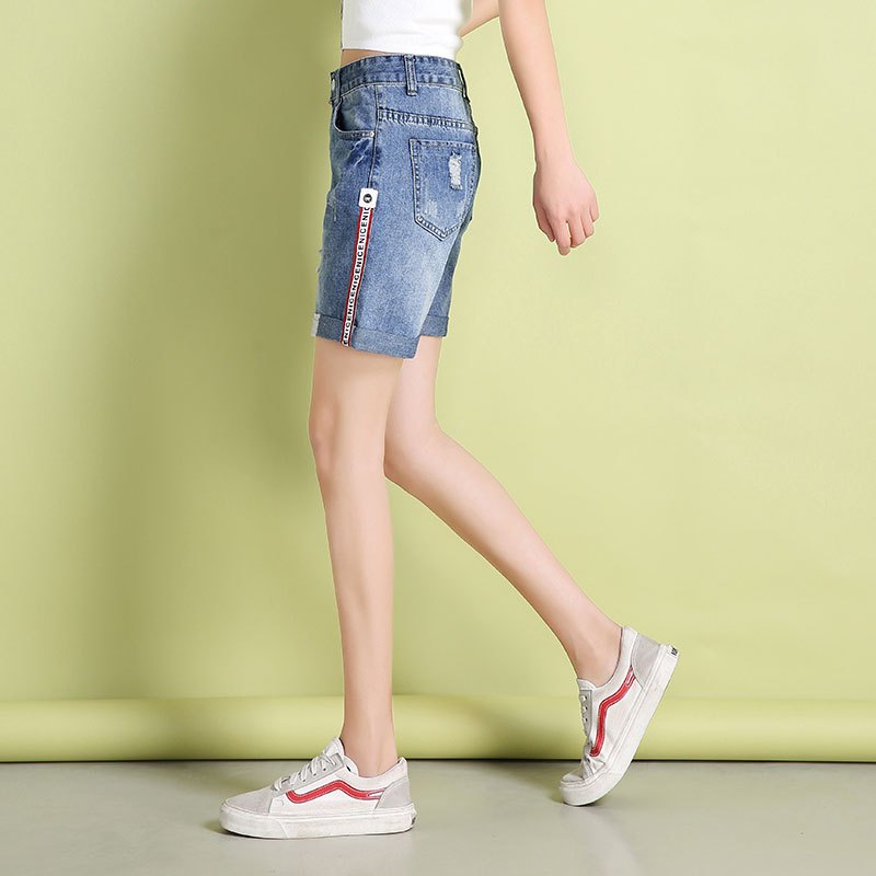 娅丽达女裤2019夏季新款牛仔短裤女宽松阔腿韩版显瘦薄款热裤WI2111