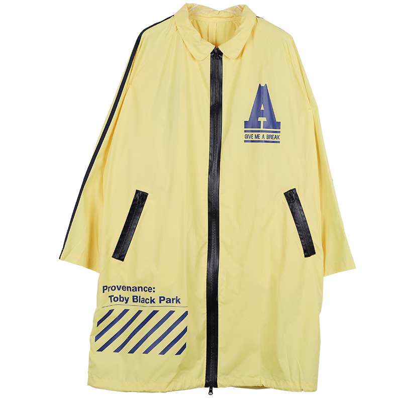 a02商场同款潮流字母印花休闲风衣外套女潮D1S5A1121CT