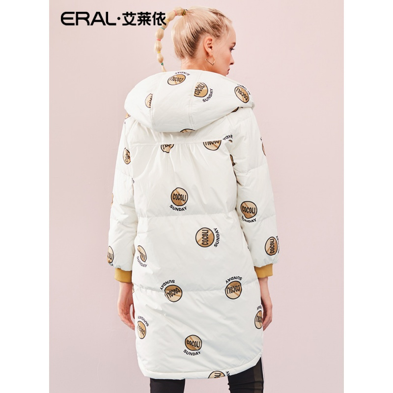 ERAL/艾莱依2018年新款羽绒服女式中长款韩版大衣617105128