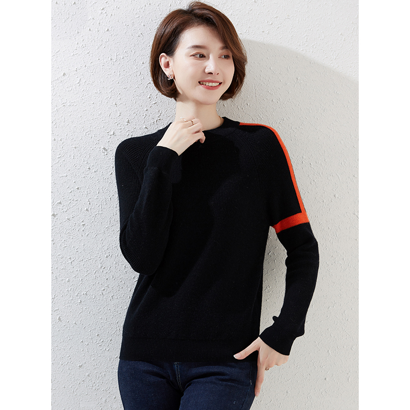 恒源祥女士羊毛衫2020新款秋冬套头针织上衣纯羊毛毛衣韩版长袖打底衫