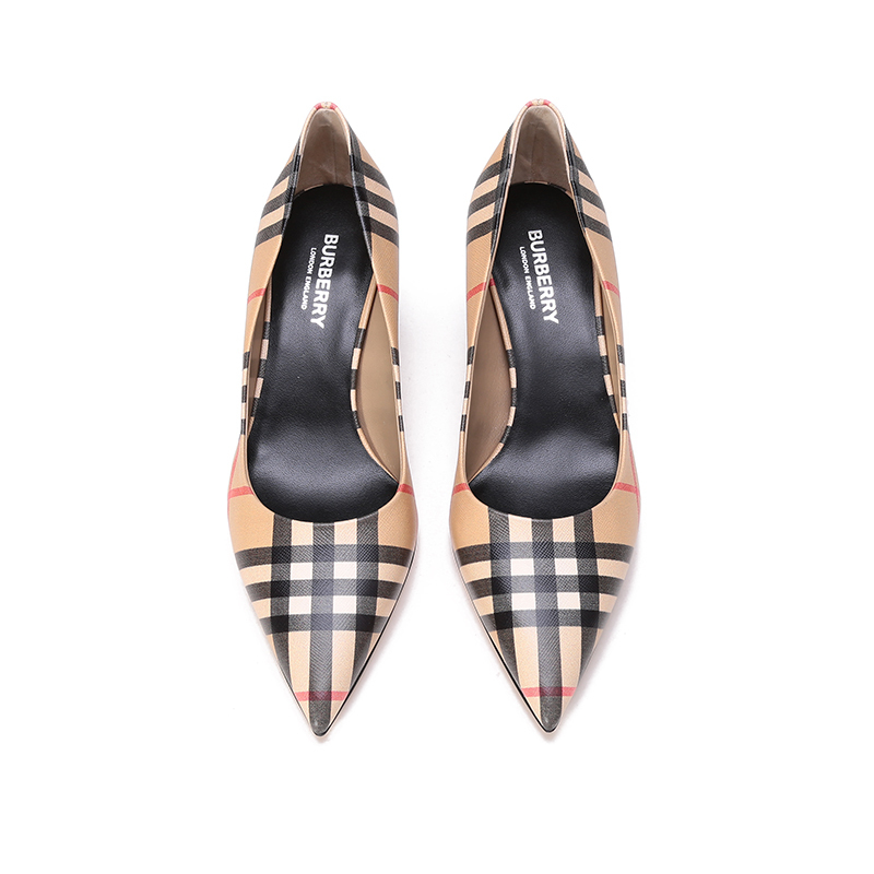 博柏利巴宝莉burberry女款牛皮革尖头高跟鞋80419381