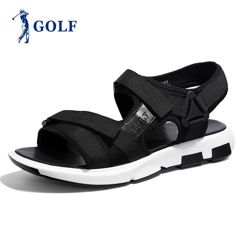 GOLF男鞋凉鞋男春季新款软底防滑简约户外时尚魔术贴休闲沙滩鞋潮