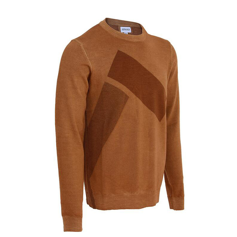 Armani Collezioni/阿玛尼·卡尔兹 奢侈品 男士棕黄色 羊毛针织衫 SCM36MSC33M240
