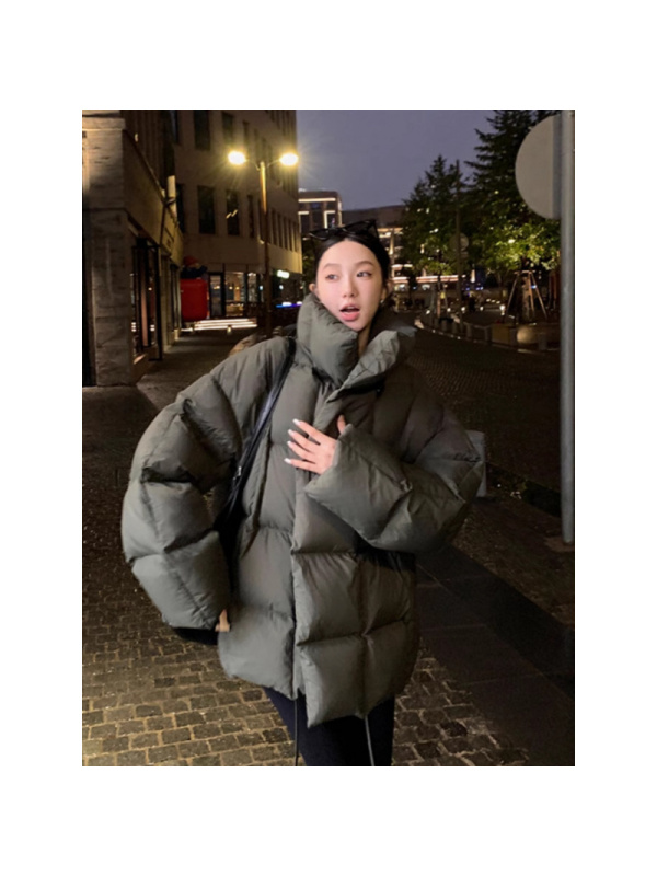 年新款冬季立领棉服女时尚宽松小个子短款设计感加厚保暖外套