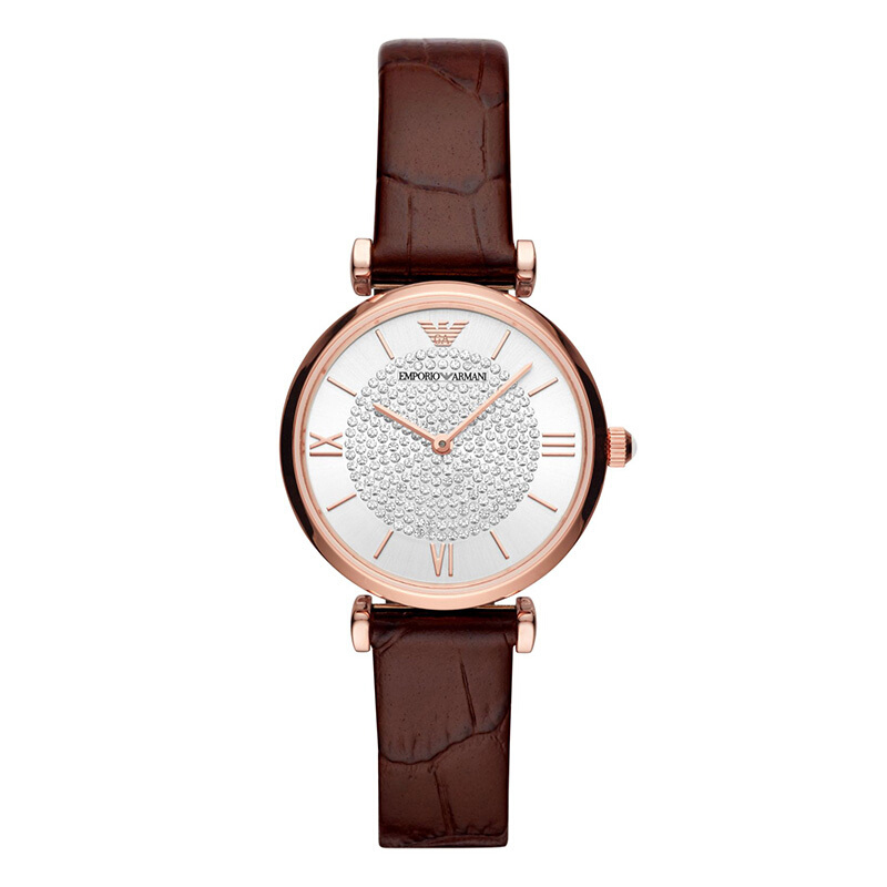 阿玛尼(Emporio Armani)满天星手表 佟丽娅同款新品 皮带商务休闲石英女士腕表 AR11269