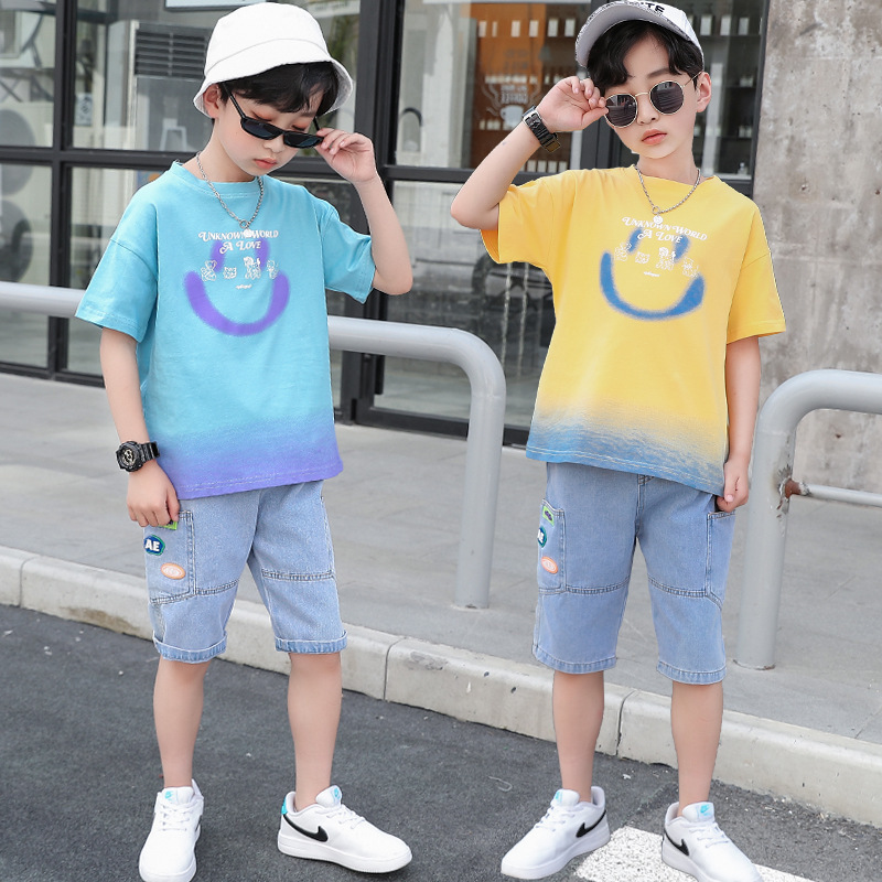 童装男童夏装套装新款儿童韩版休闲卫衣洋气两件套中大童潮衣