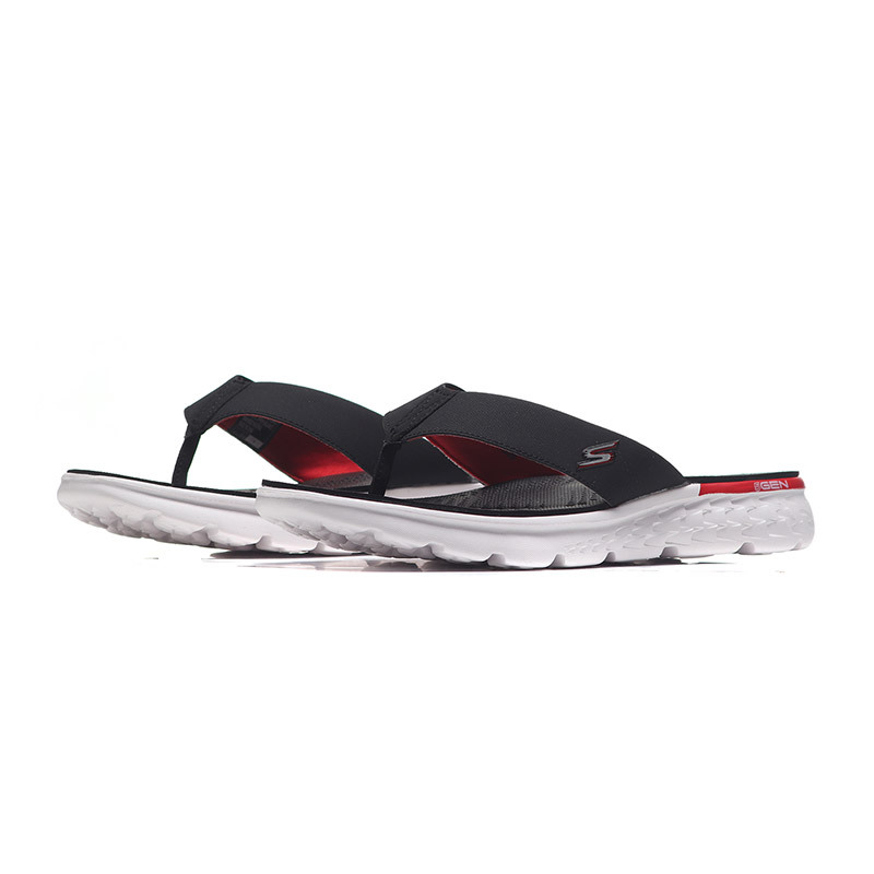 【自营】Skechers斯凯奇男拖鞋ON THE GO舒适轻便缓震夹趾拖54256 54256/BKRD黑色+红色