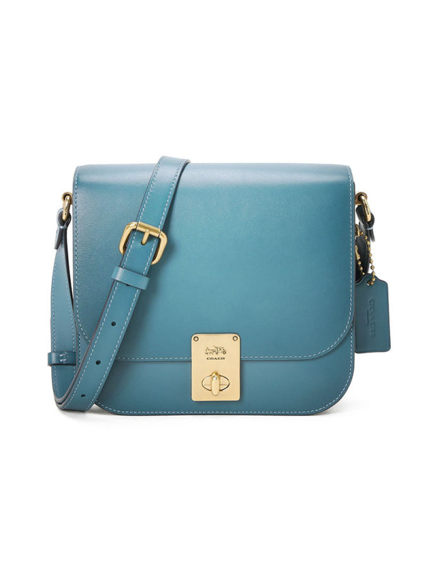 COACH 蔻驰 HUTTON SADDLE豆腐方包 单肩包 斜挎包 光面皮金扣4280