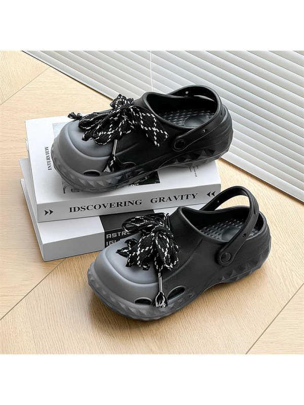 5.0踩屎感时装女士凉鞋夏季EVA厚底增高透气防滑大码花园女拖鞋