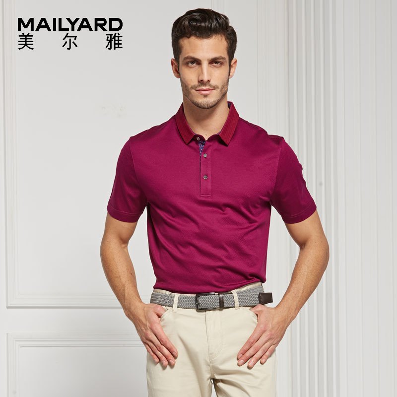 美尔雅(MAILYARD)短袖T恤男 桑蚕丝商务休闲男式T恤 男士时尚polo衫 301