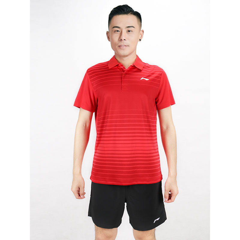 李宁t恤男短袖透气吸汗翻领休闲半袖男子运动polo衫
