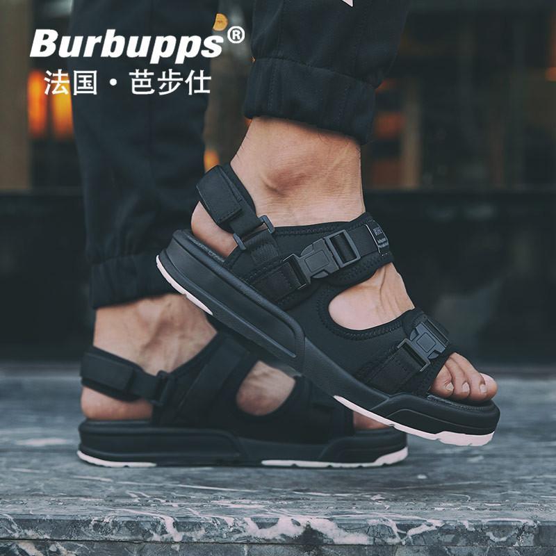 法国芭步仕(Burbupps)2019春尚新男士凉鞋男新款软底防滑运动韩版厚底拖鞋男夏时尚外穿青春潮流