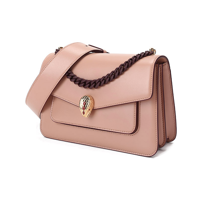 宝格丽bvlgari女士serpentiforever系列皮革中号蛇头扣手提单肩斜挎包