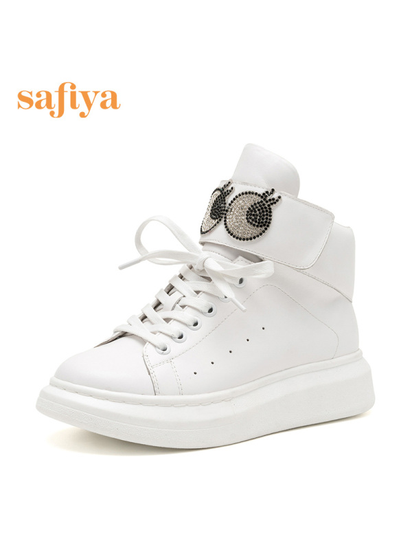 Safiya索菲娅牛皮卡通眼睛松糕底潮流休闲鞋女靴子SF64116001