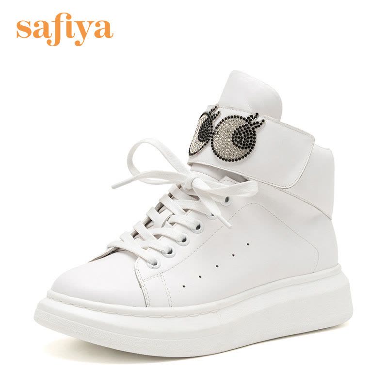 Safiya索菲娅牛皮卡通眼睛松糕底潮流休闲鞋女靴子SF64116001图片