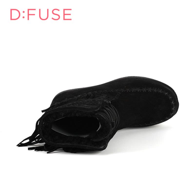迪芙斯D:FUSE冬季专柜牛皮雪地平跟纯色短靴女鞋DF44117138图片