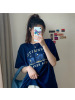 夏季韩版短袖T恤女中长款打底衫女卡通学生宽松上衣女装