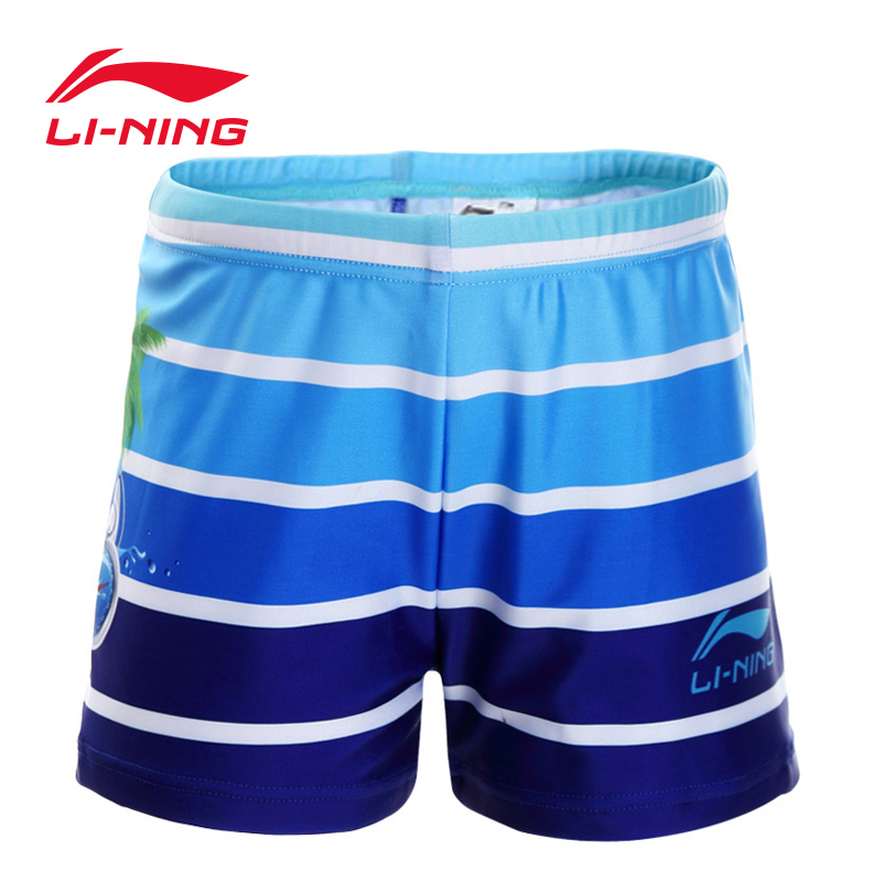 李宁（LI-NING） 儿童泳裤男童游泳裤泳镜泳帽套装小中大童男孩学生沙滩速干平角游泳衣泳装201+308/302套装