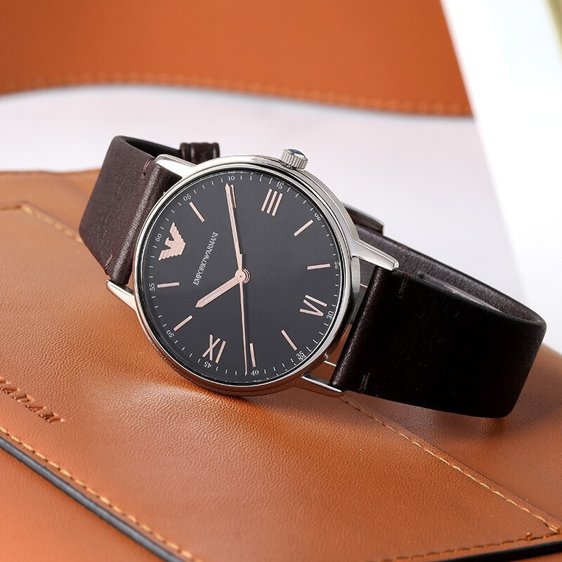 armani阿玛尼经典男士石英表简约休闲皮带手表男ar11153