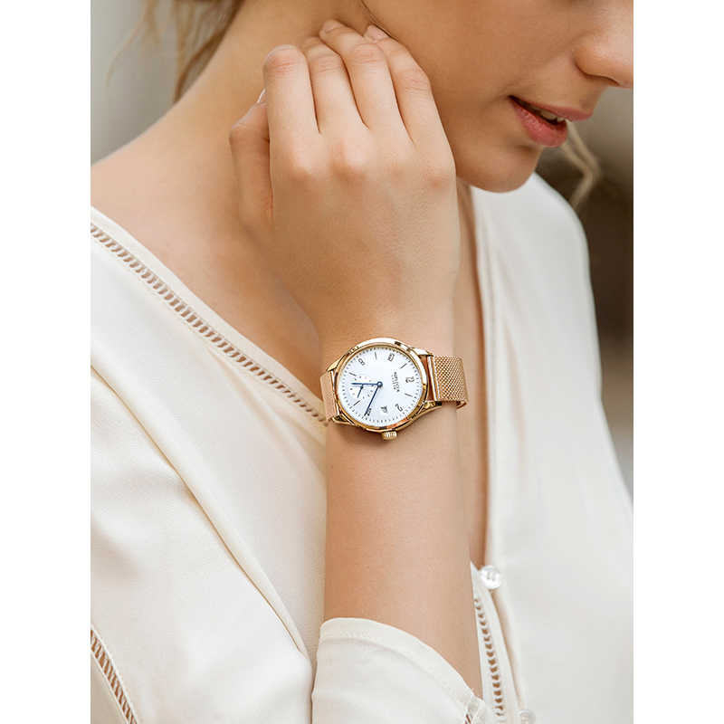 瑞士品牌艾戈勒agelocer女士手表轻薄透底防水全自动机械表女士时尚