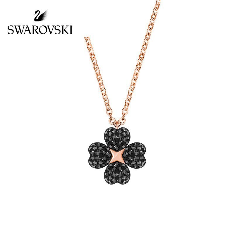 SWAROVSKI施华洛世奇耳钉 女款黑白四叶草系列项链 5368980