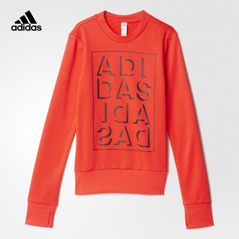38% adidas阿迪达斯女大儿童 套头衫加绒保暖运动休闲卫衣秋冬图片