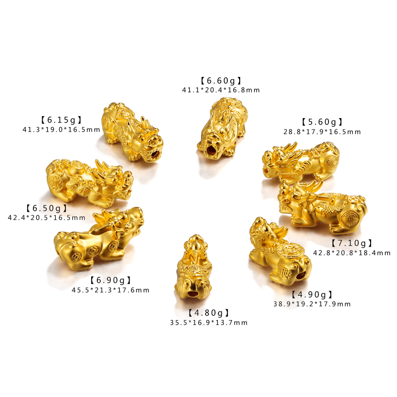 黄金码头 3D硬金彩虎眼石貔貅足金999手串男节日礼物