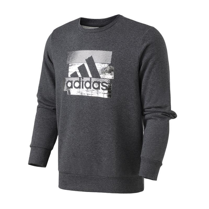 adidas男服卫衣圆领套头休闲运动服DW4602 L DW4602灰色
