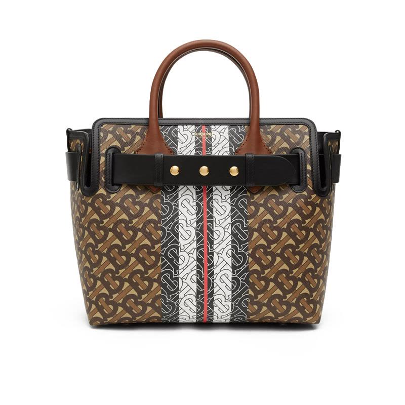 预售 博柏利 BURBERRY Belt 通勤手拎小号 字母印字标TB LOGO织物 女士手提包 8019351金扣图片