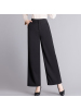 恒源祥高腰阔腿裤女春条纹九分裤2019秋韩版宽松裤子显瘦直筒西裤