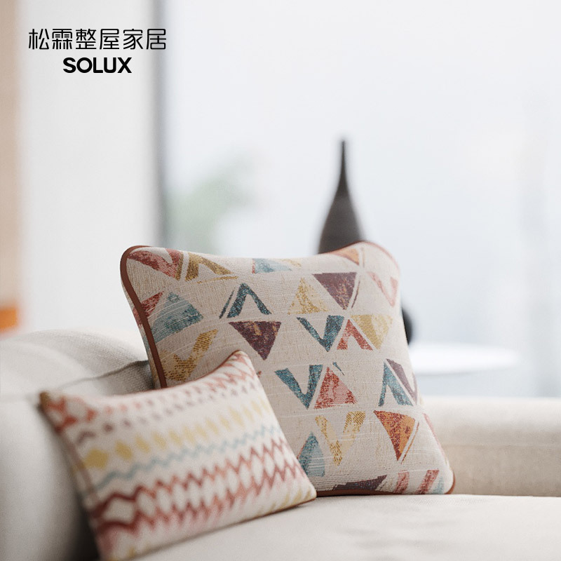 松霖SOLUX 艾茅斯仿麻提花抱枕