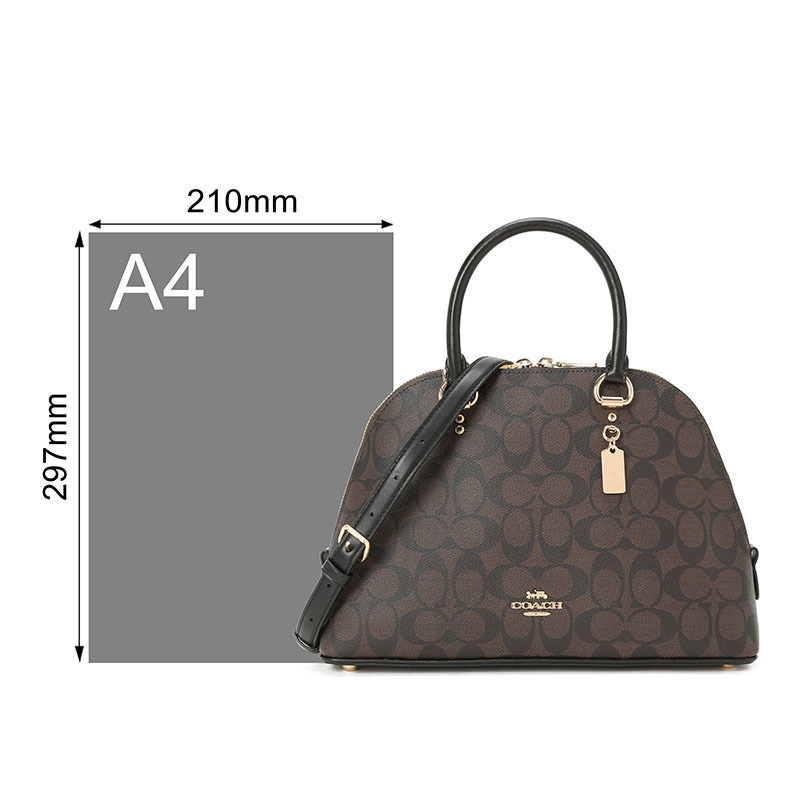 COACH 蔻驰 SIERRA SATCHEL 女士斜挎包 贝壳包 字母马车标织物F2558金扣