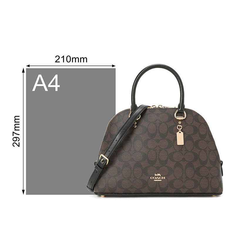 COACH 蔻驰 SIERRA SATCHEL 女士斜挎包 贝壳包 字母马车标织物F2558金扣图片