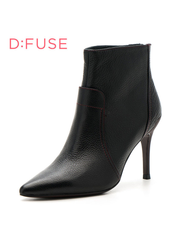 ST&SAT/星期六旗下冬季牛皮尖头性感高跟细跟通勤女短靴DF64117361