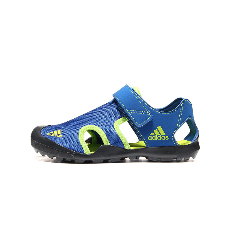 【自营】adidas阿迪达斯男童凉鞋休闲运动鞋CM7639 CM7639完美蓝+绿荧光