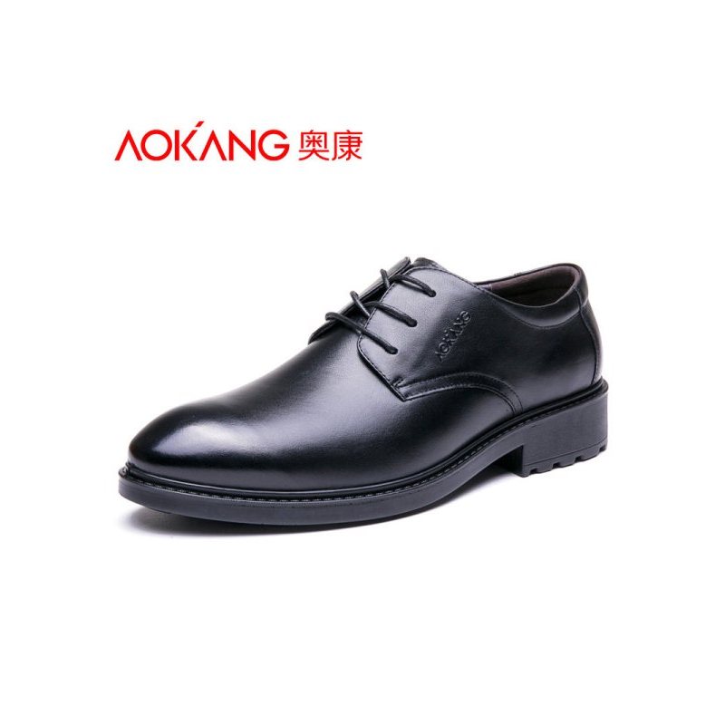 奥康(AOKANG)男鞋春秋正品单鞋系带商务休闲鞋男式皮鞋单鞋子