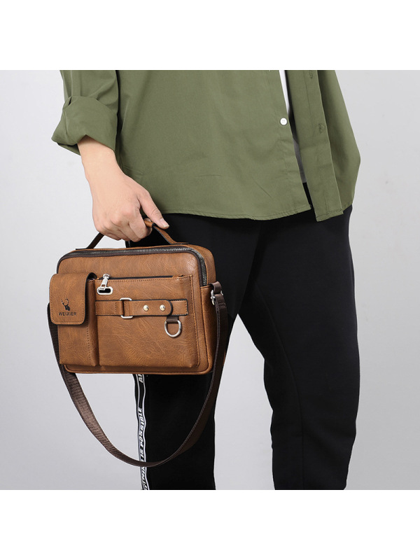 单肩包男款斜挎包男士商务挎包斜肩包手提男款单肩斜挎背包男包