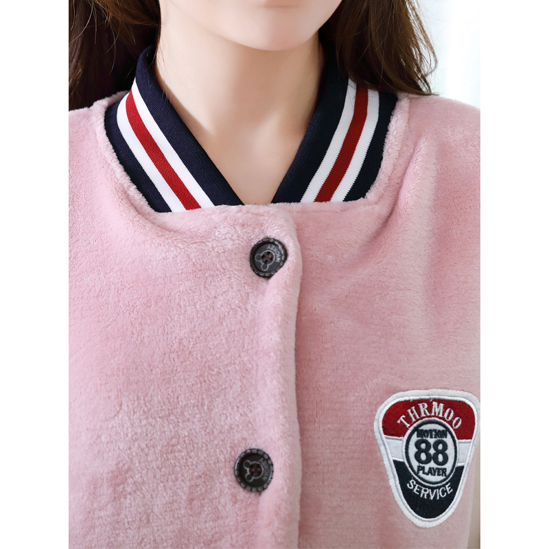 南极人睡衣女秋冬珊瑚绒情侣加厚保暖睡衣学生法兰绒男家居服套装（七彩88）