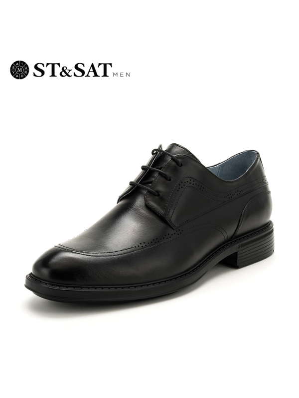 星期六男鞋（ST&SAT)专柜同款牛皮革系带商务正装皮鞋SS81124225