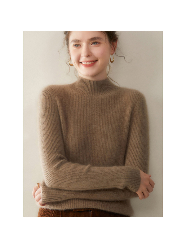 半高领山羊绒衫女士秋冬新款气质内搭上衣软糯亲肤针织打底衫毛衣